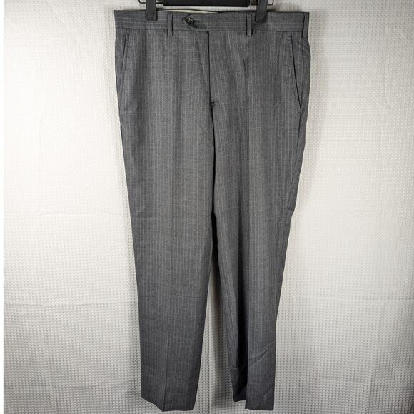Brooks Brothers 1818 Regent Fit Dress Pants 36x29 Gray Pinstripe Wool USA Made - Picture 1 of 6